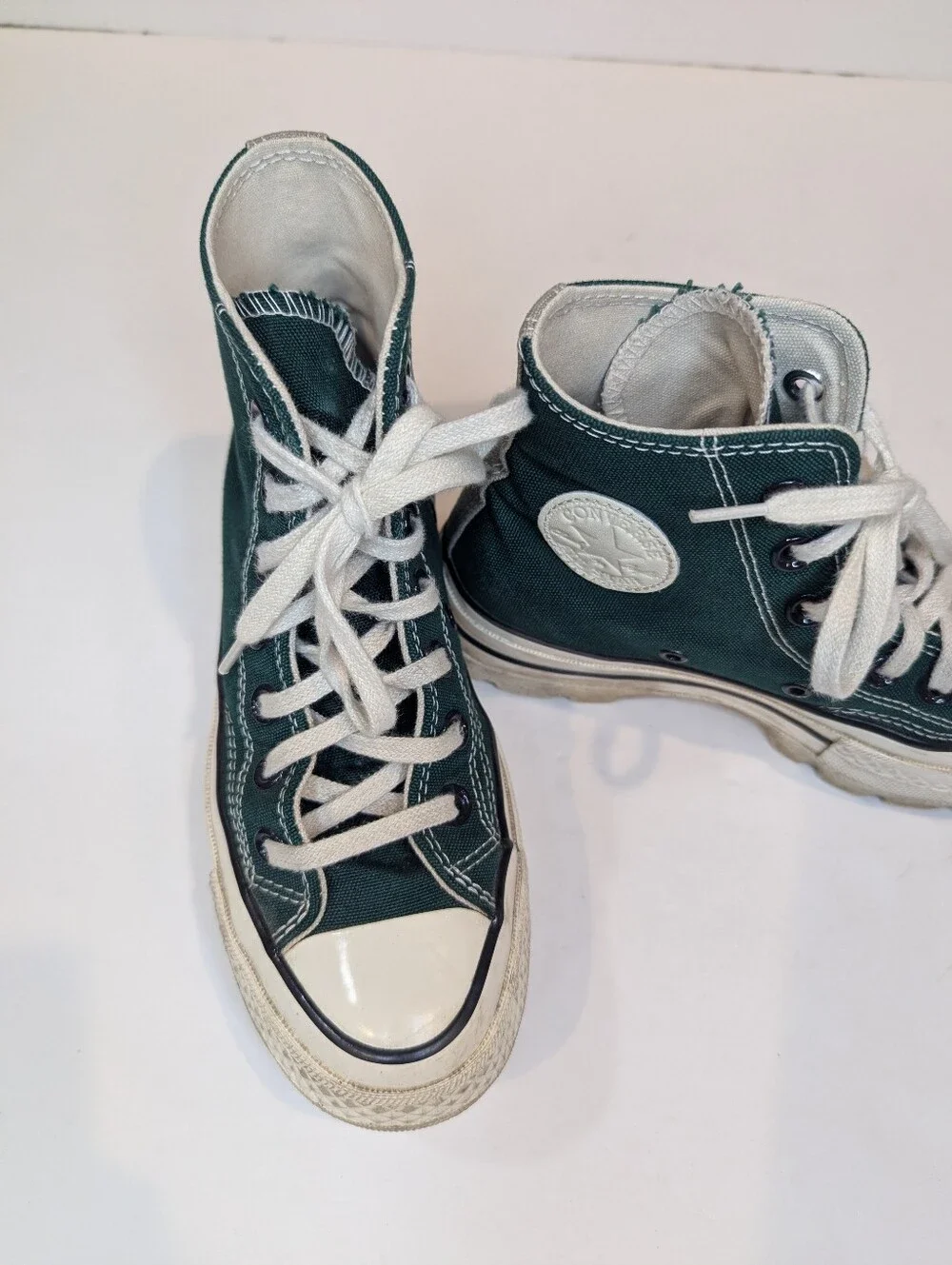 Converse Chuck Taylor All Star Green High Top Platform Chunky Tread Size 5